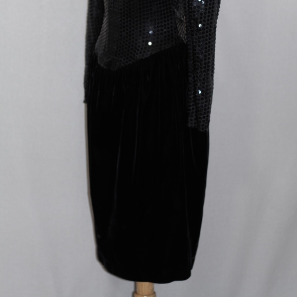 Cachet By Bari Protas Black Sequin Suede Dress - Picture 8 of 12